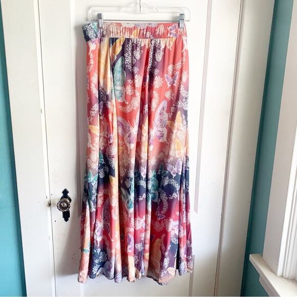 Soft Surroundings Butterfly Jardin D'eau Maxi Skirt Batik Watercolors NWT Large - Picture 9 of 14